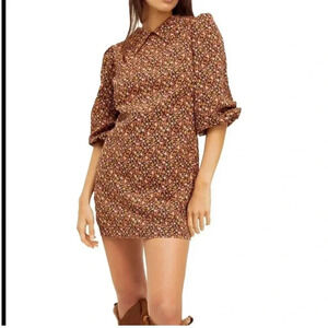Free People Vintage look puffy sleeves Making Plans Mini Dress
